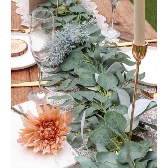 25 count | Willow Leaves Eucalyptus Garland 162.5 total feet Wedding Arch Vines - Picture 2 of 7